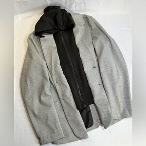 Men's Marc Asher Gray Blazer with Black Hoodie Insert- Size Small